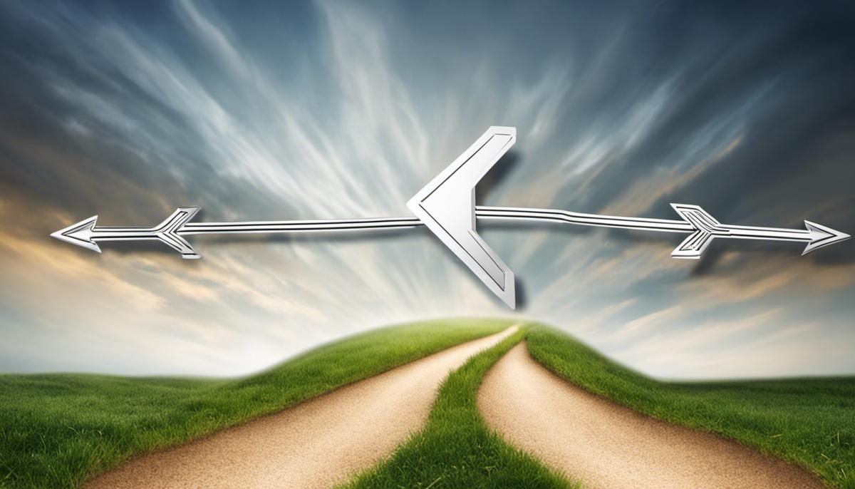 Image illustrating the concept of feedback, showing two arrows representing positive and negative feedback pointing towards a central point of communication.