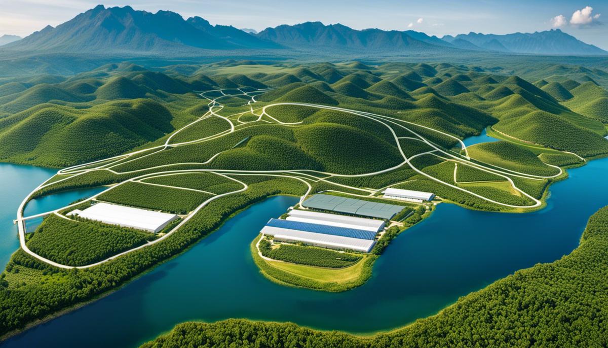 Image depicting the intersection of sustainability and ethics in global supply chain management, showcasing responsible sourcing and environmental impact.